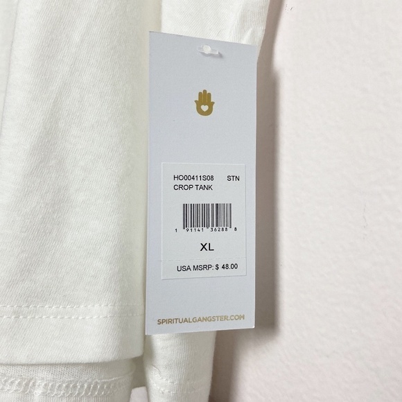 SPIRITUAL GANGSTER | Love Graphic White Crop Tank - Picture 4 of 8